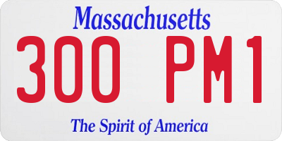 MA license plate 300PM1