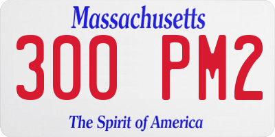 MA license plate 300PM2