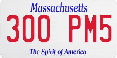 MA license plate 300PM5