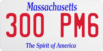 MA license plate 300PM6