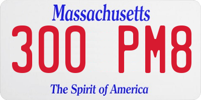 MA license plate 300PM8