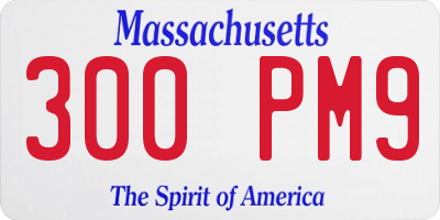 MA license plate 300PM9