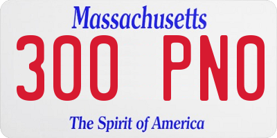MA license plate 300PN0