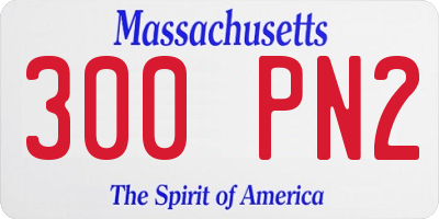 MA license plate 300PN2