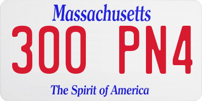 MA license plate 300PN4