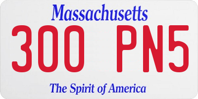 MA license plate 300PN5