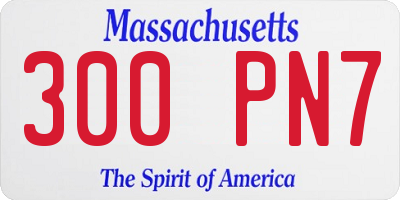 MA license plate 300PN7