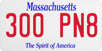 MA license plate 300PN8