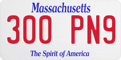 MA license plate 300PN9