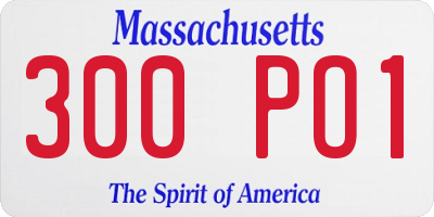 MA license plate 300PO1
