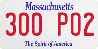 MA license plate 300PO2