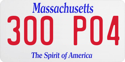MA license plate 300PO4