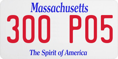 MA license plate 300PO5