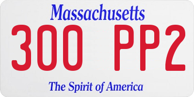 MA license plate 300PP2