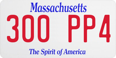MA license plate 300PP4