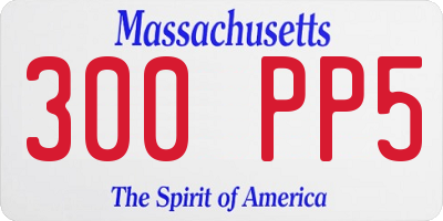 MA license plate 300PP5