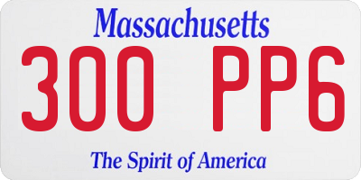 MA license plate 300PP6