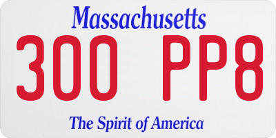 MA license plate 300PP8