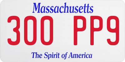 MA license plate 300PP9