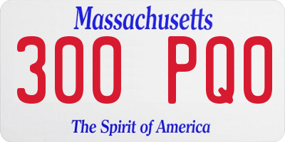 MA license plate 300PQ0