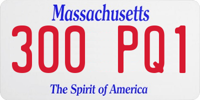 MA license plate 300PQ1