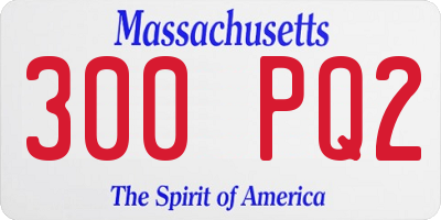 MA license plate 300PQ2
