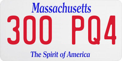MA license plate 300PQ4