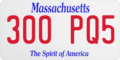 MA license plate 300PQ5