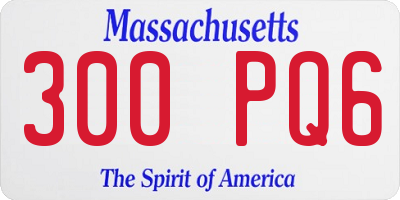 MA license plate 300PQ6