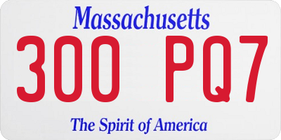 MA license plate 300PQ7