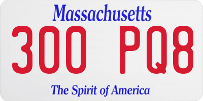 MA license plate 300PQ8