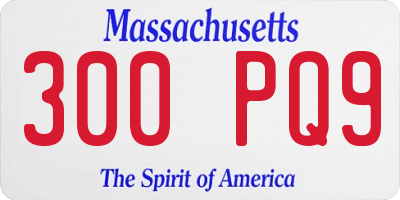 MA license plate 300PQ9