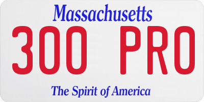 MA license plate 300PR0