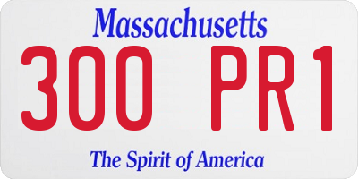 MA license plate 300PR1