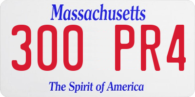 MA license plate 300PR4