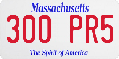 MA license plate 300PR5