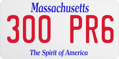 MA license plate 300PR6