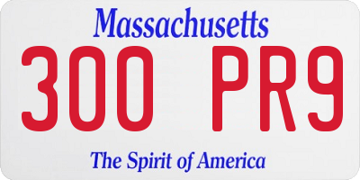 MA license plate 300PR9