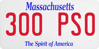 MA license plate 300PS0