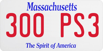 MA license plate 300PS3
