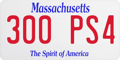 MA license plate 300PS4