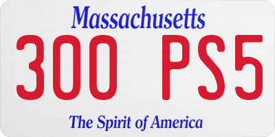 MA license plate 300PS5