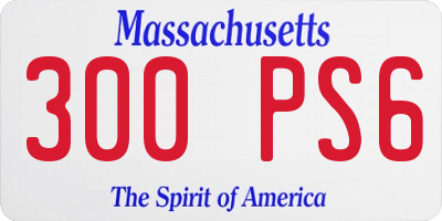 MA license plate 300PS6
