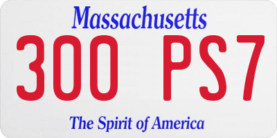 MA license plate 300PS7