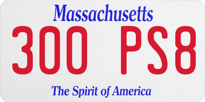 MA license plate 300PS8