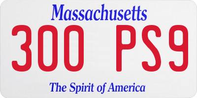 MA license plate 300PS9