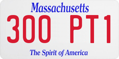 MA license plate 300PT1