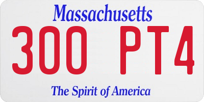 MA license plate 300PT4