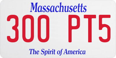 MA license plate 300PT5