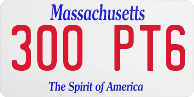 MA license plate 300PT6